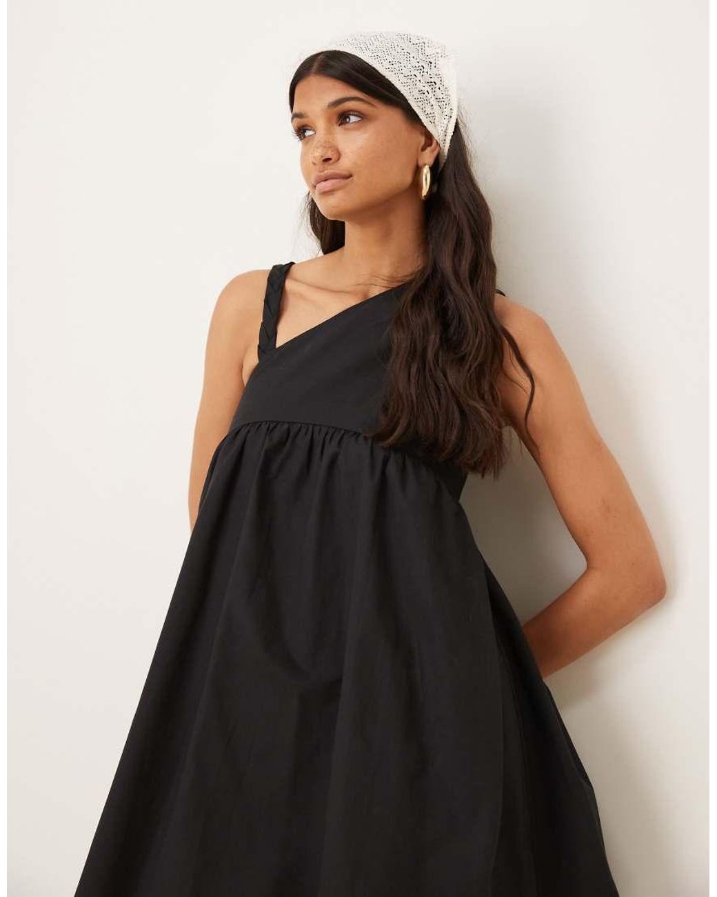 ASOS Natural Twist Strap Asymmetric Mini Dress