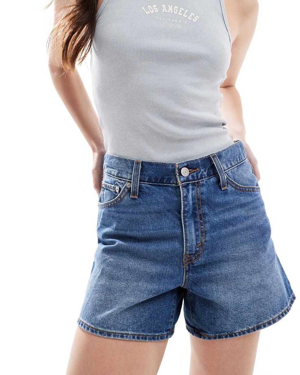 Levi's Blue 80s Mom Shorts