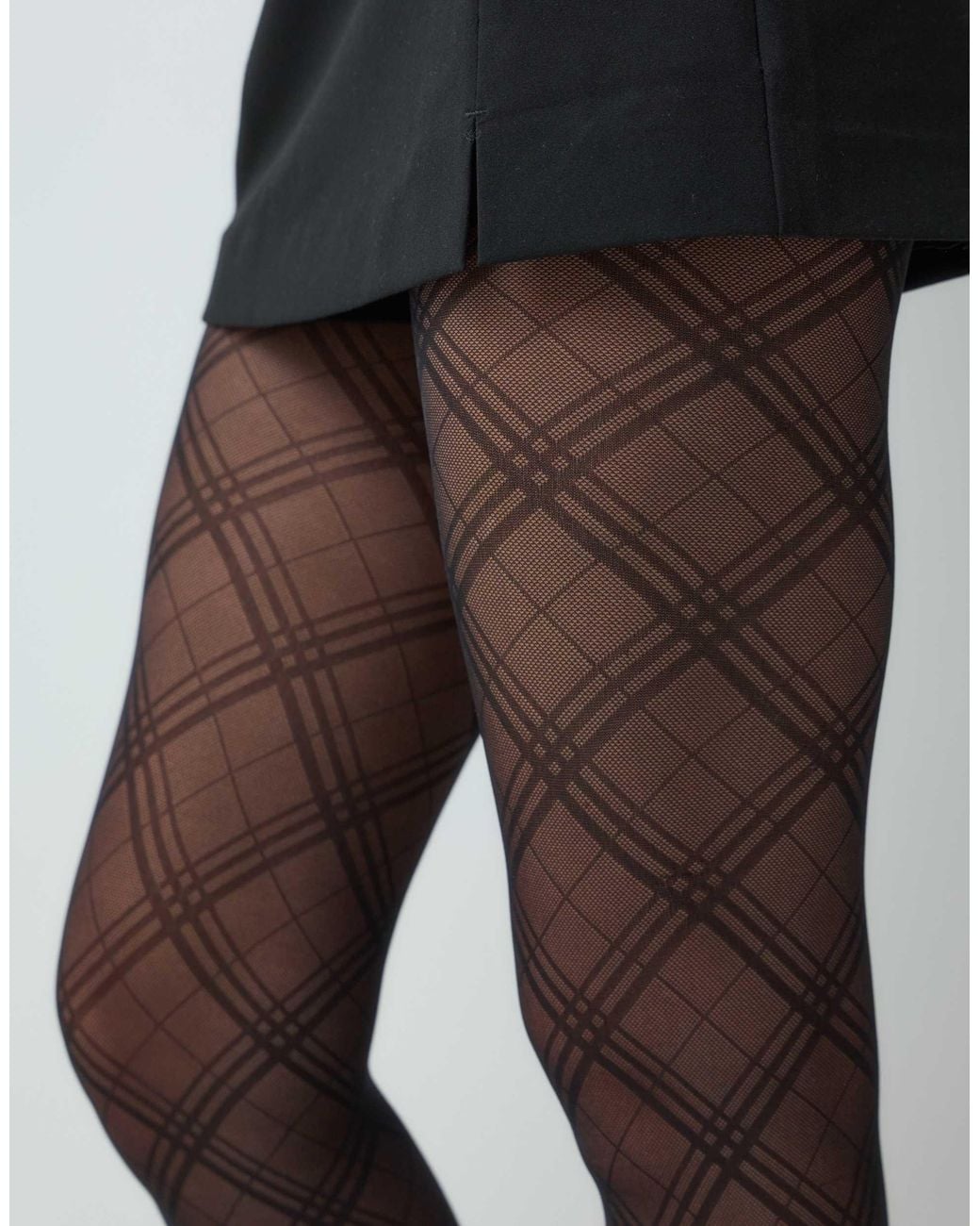 ASOS Black Argyle Pattern Tights