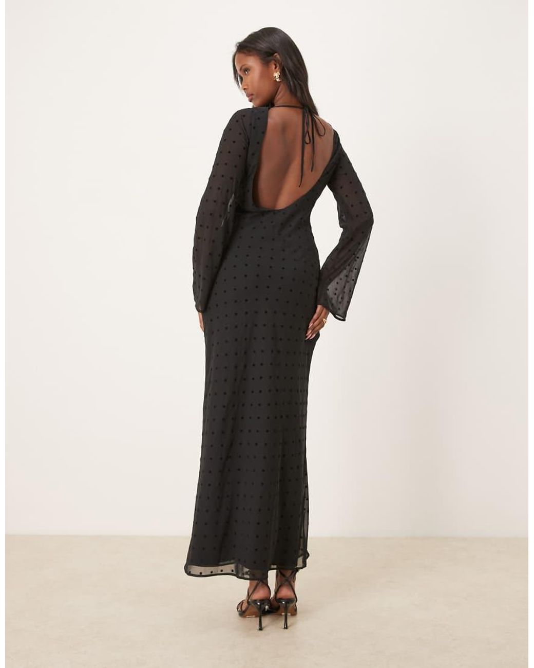 ASOS Multicolor Chiffon Angel Sleeve Maxi Dress