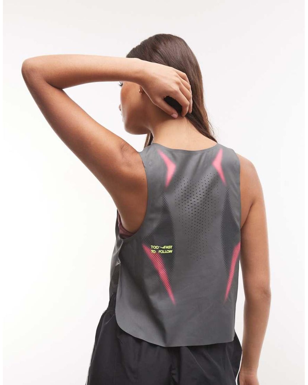 Nike Gray Aeroswift Dri-Fit Cropped Tank