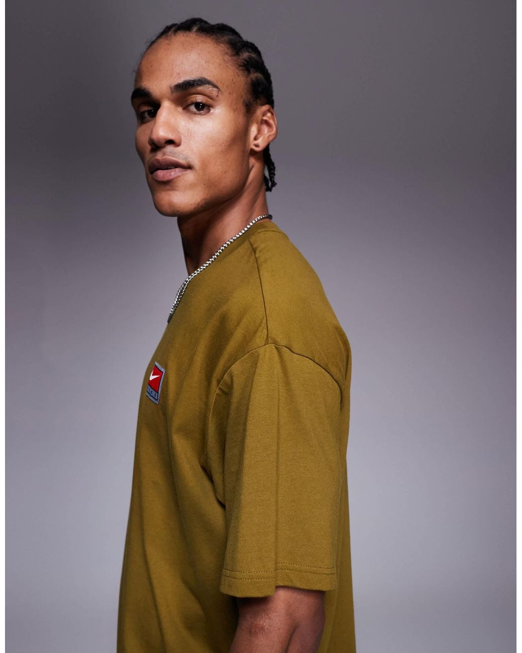 Nike Green Retro Logo Boxy Fit T-Shirt for men