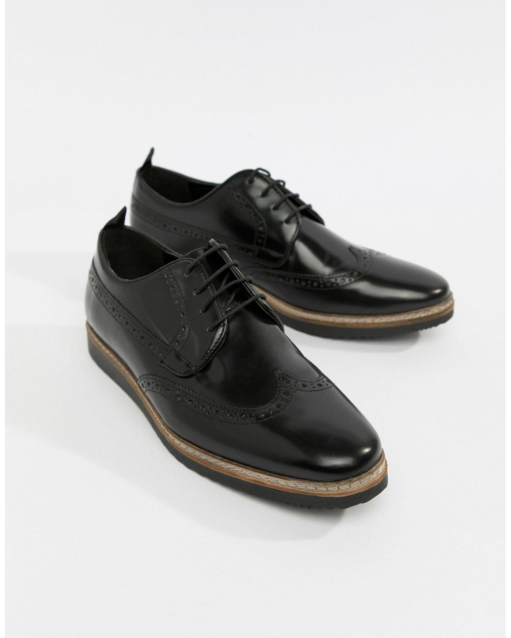 ASOS Brogue Shoes in Black for Men | Lyst