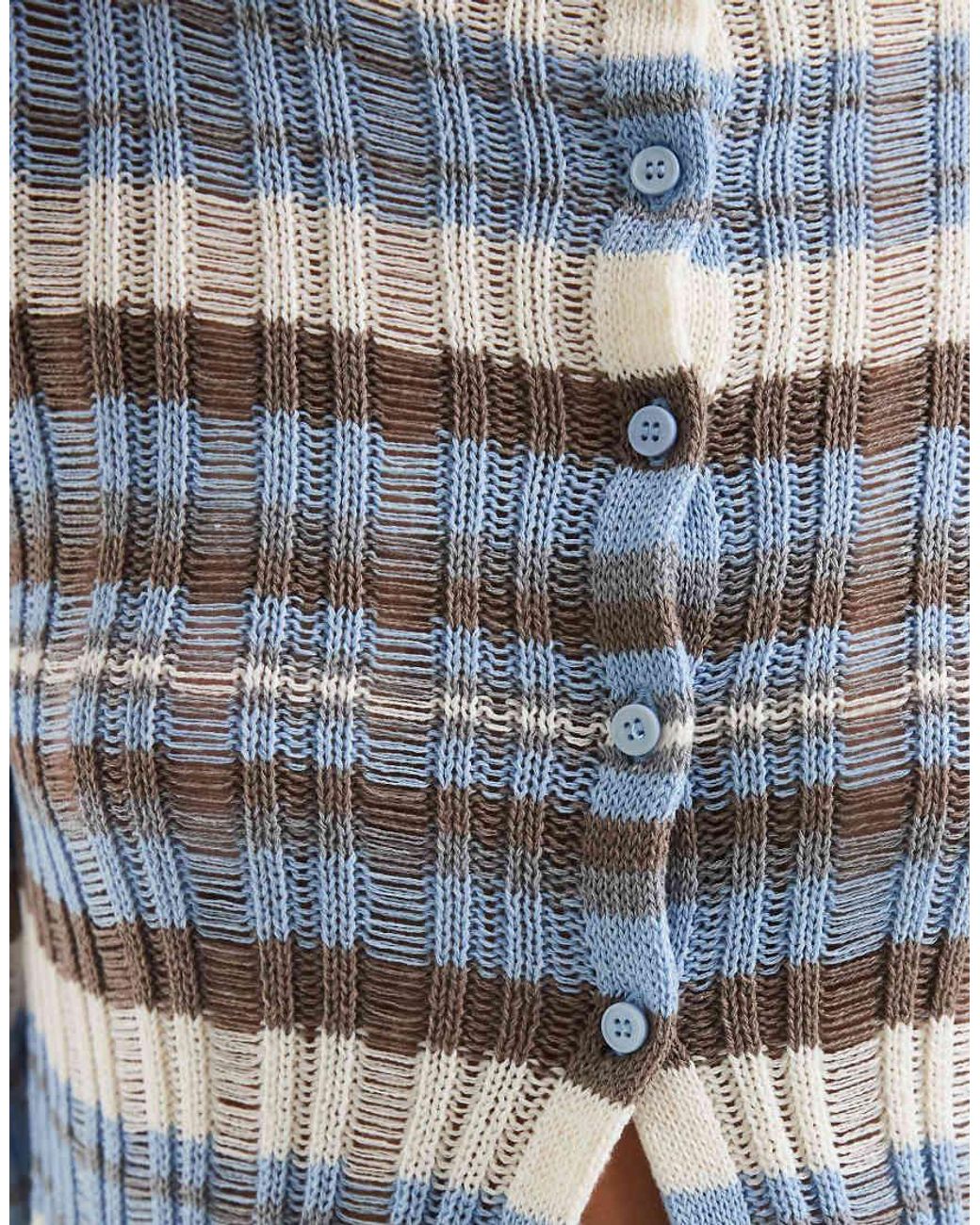 ASOS Blue Knitted Ladder Stitch Cardigan