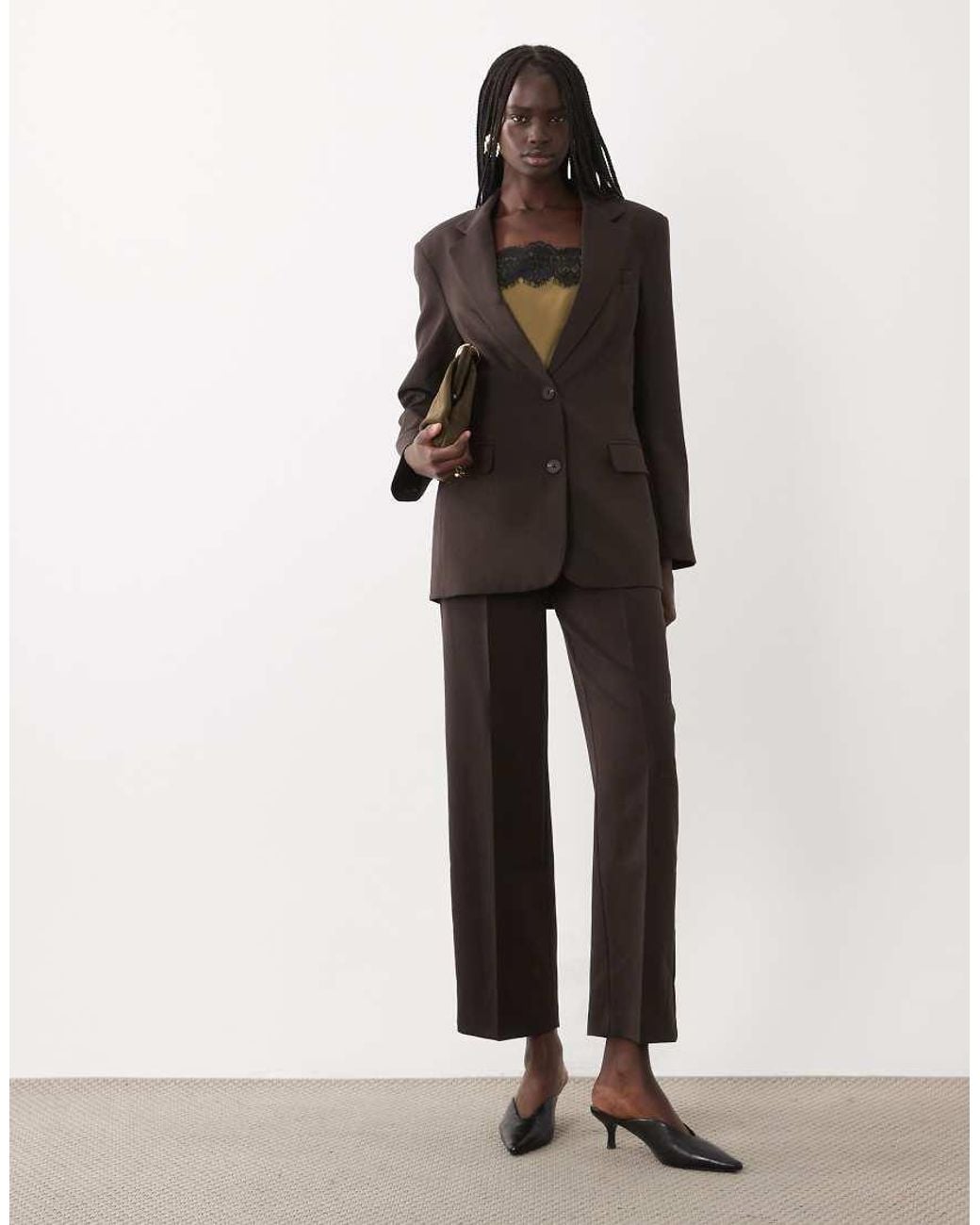 Jdy Brown Tailored Blazer Set