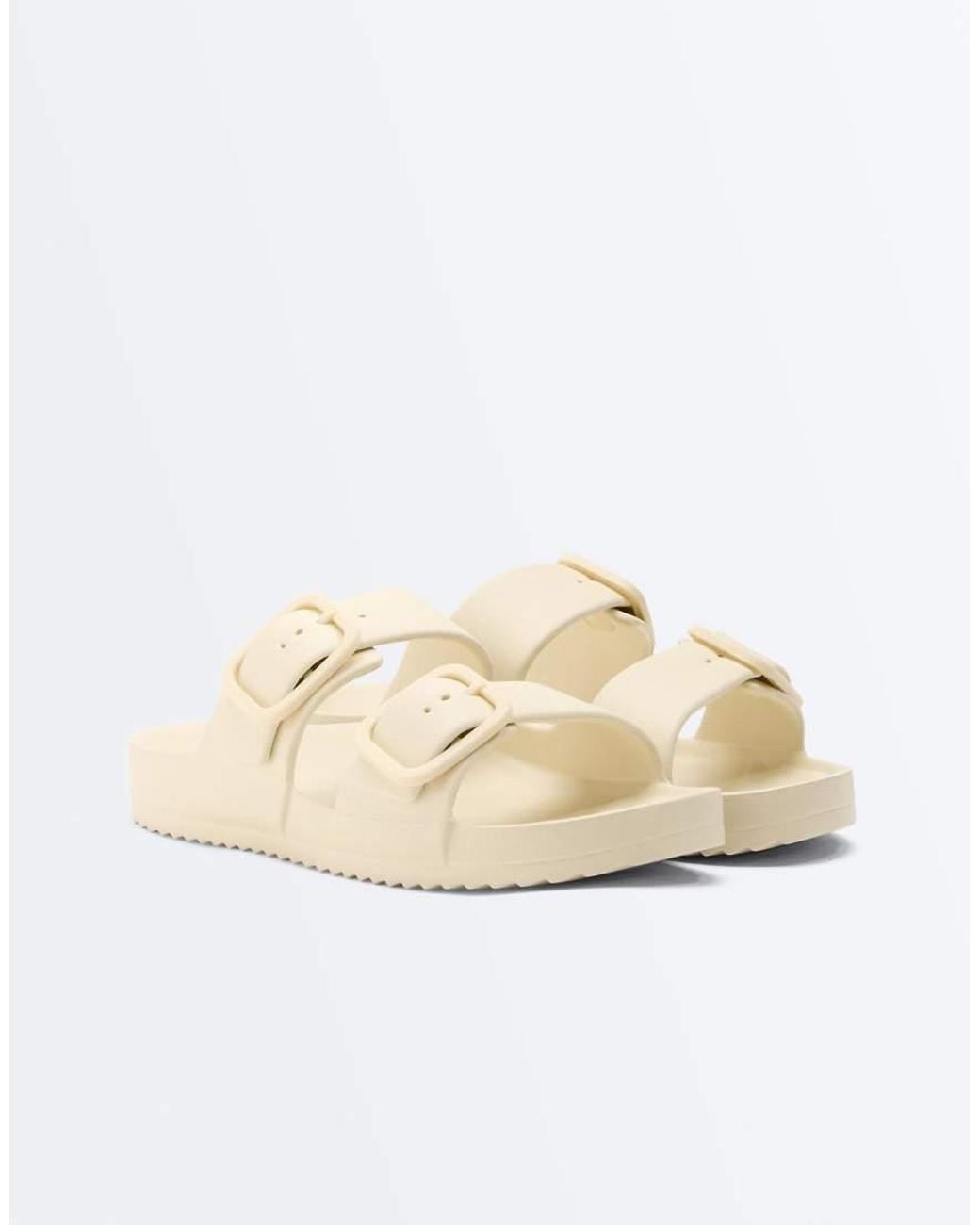 Oysho White Beachwear Buckle Sandal
