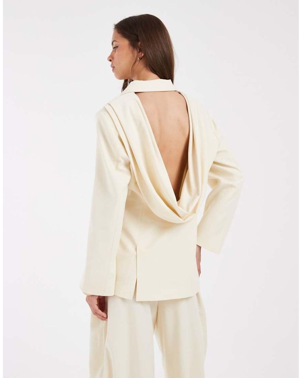 ASOS Natural Cowl Back Blazer