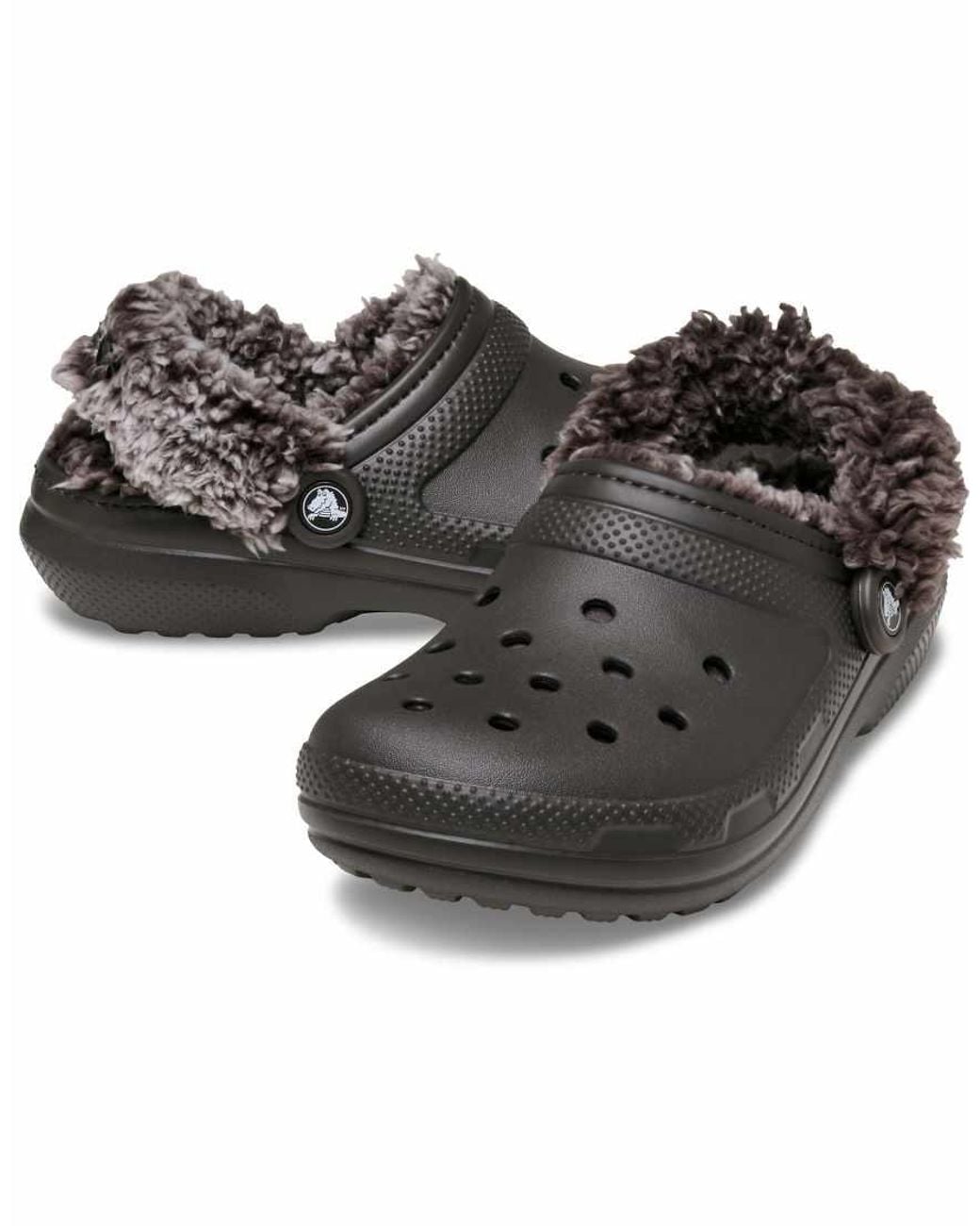 CROCSTM Black Classic Fleece Lined Clogs
