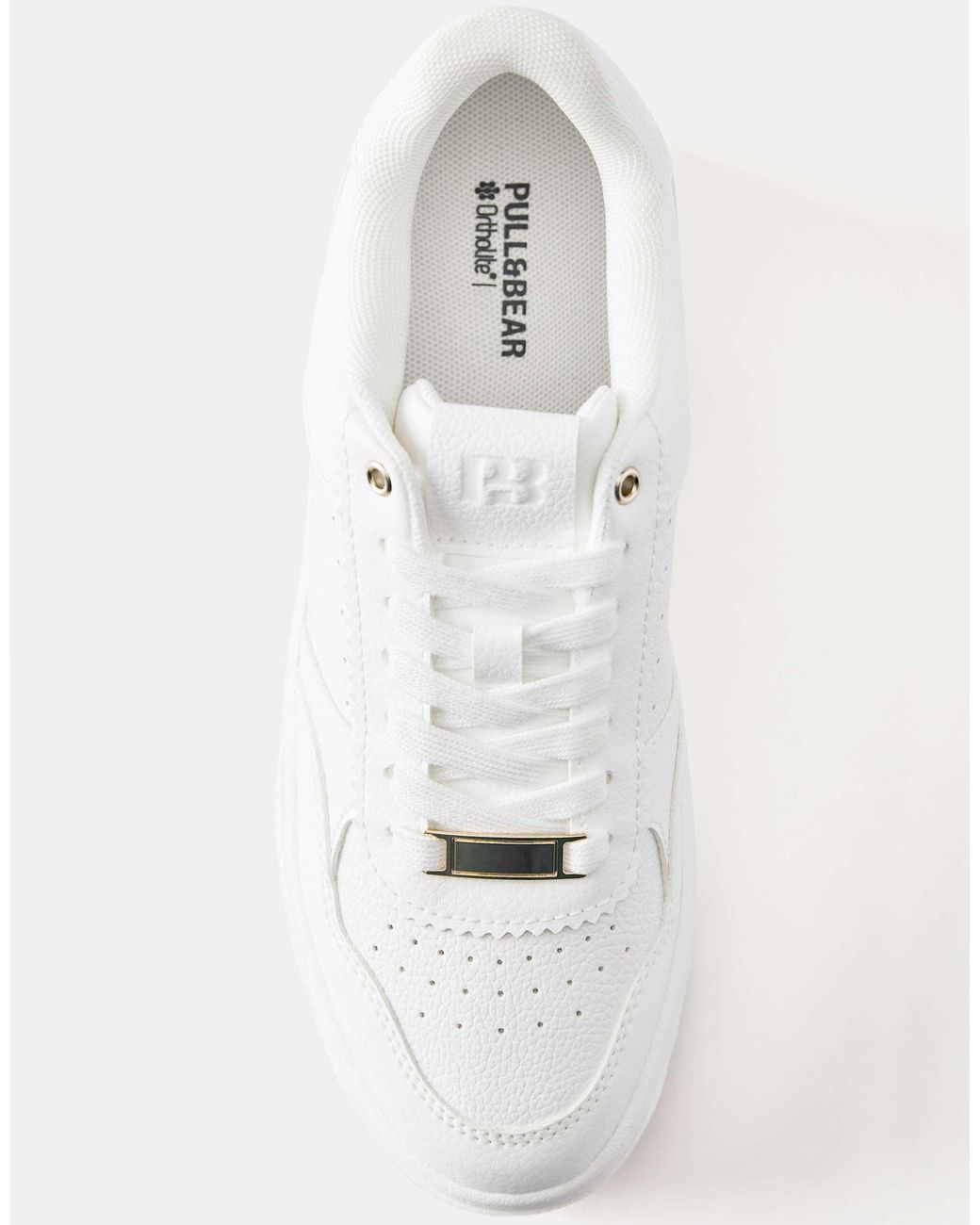 Pull&Bear White Plateau-sneaker mit details