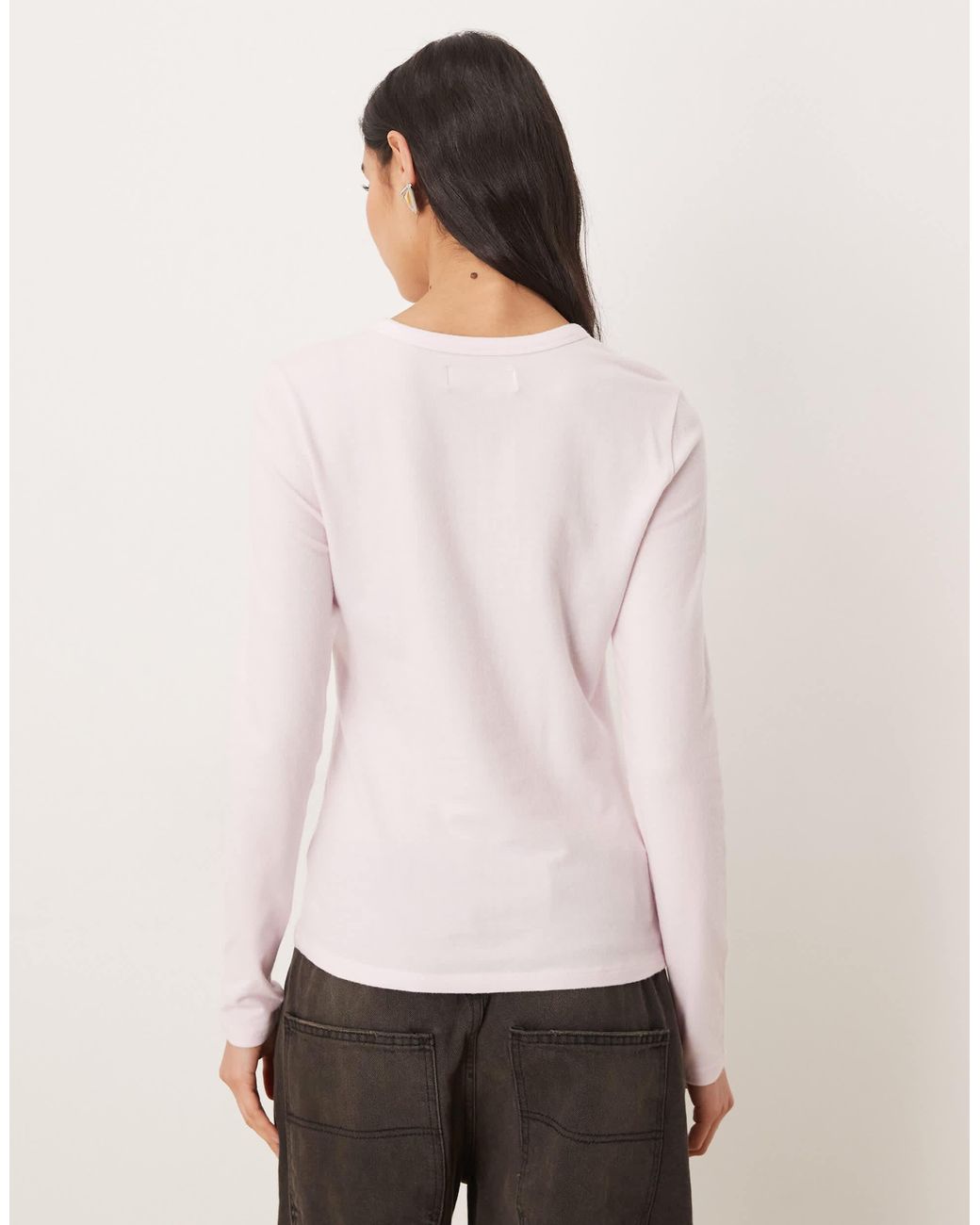 Abercrombie & Fitch White – langärmliges oberteil