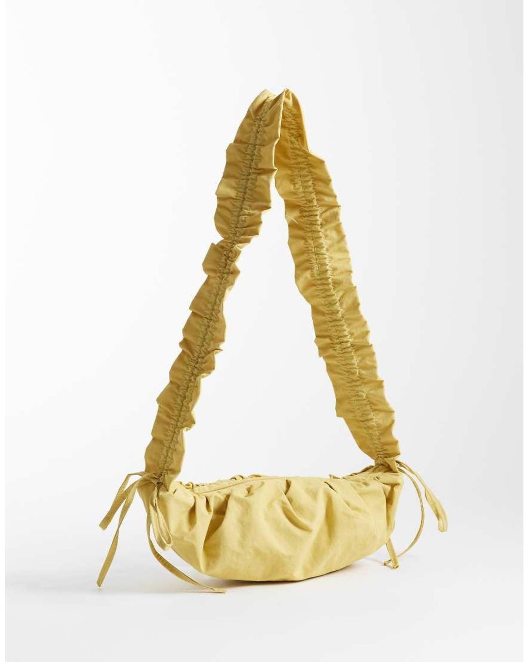 ASOS Metallic Nylon Ruched Adjustable Crossbody Shoulder Bag