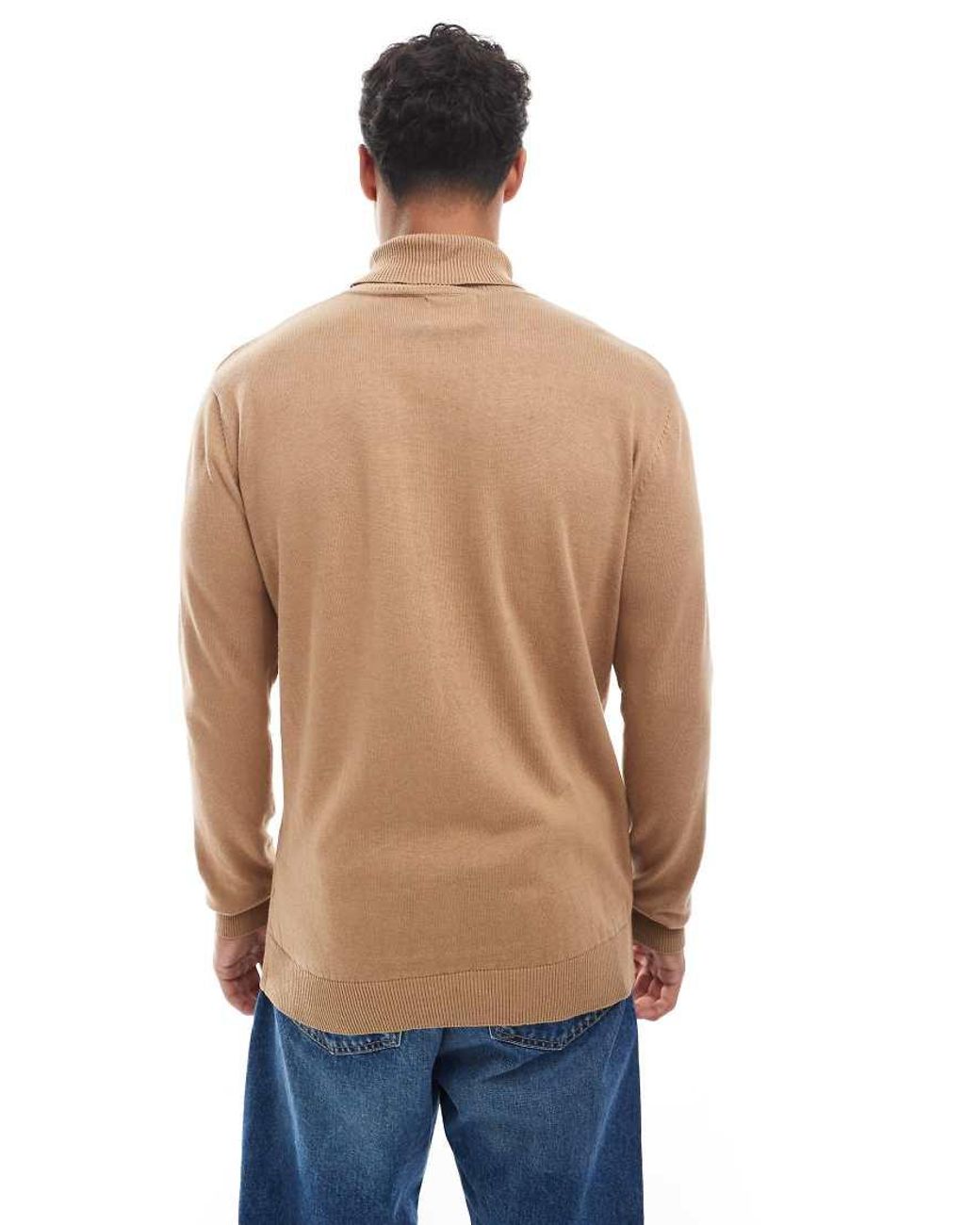 Brave Soul Blue Roll Neck Jumper for men
