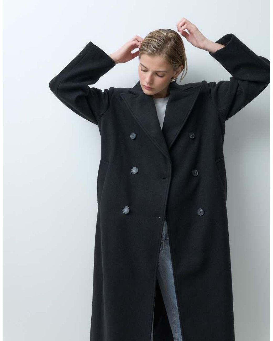 ONLY Blue Tailored Maxi Coat