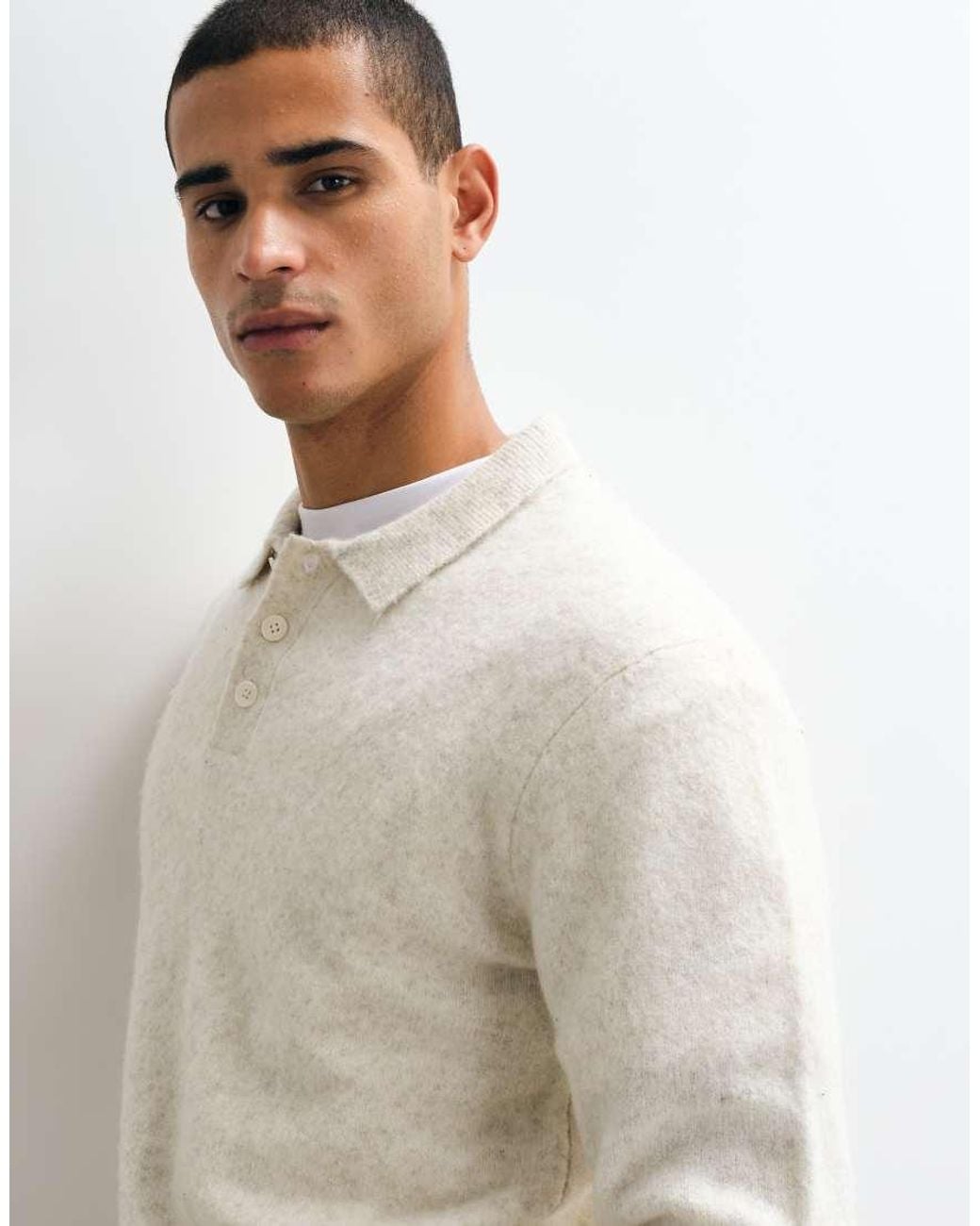Jack & Jones Natural Knit Polo Top for men