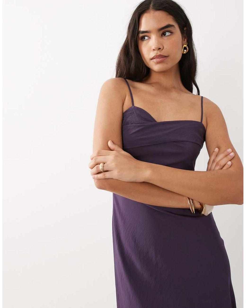 Mango Purple Strappy Maxi Dress