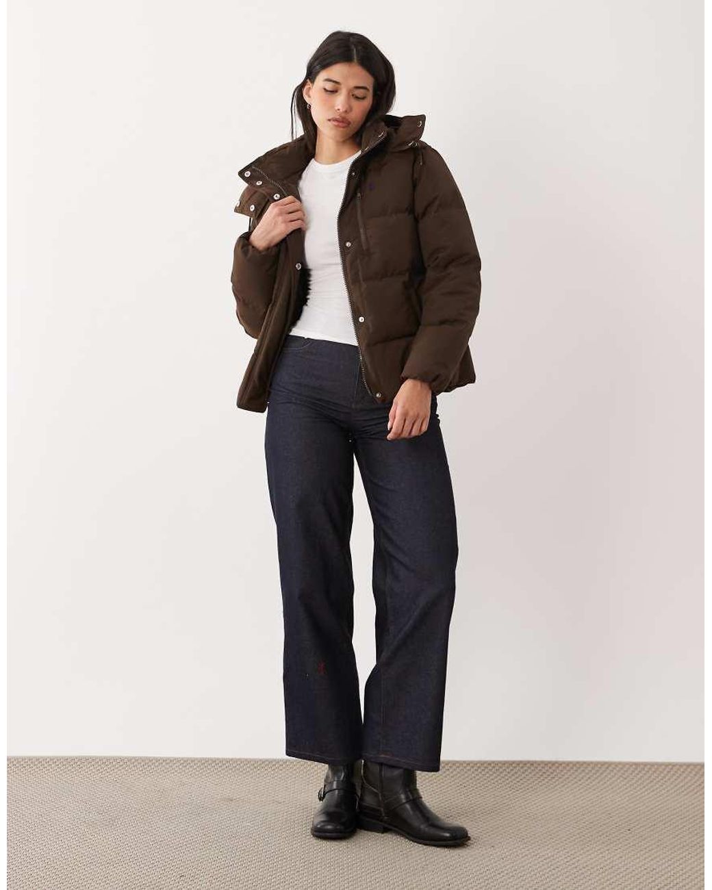 Polo Ralph Lauren Brown Icon Logo Padded Jacket