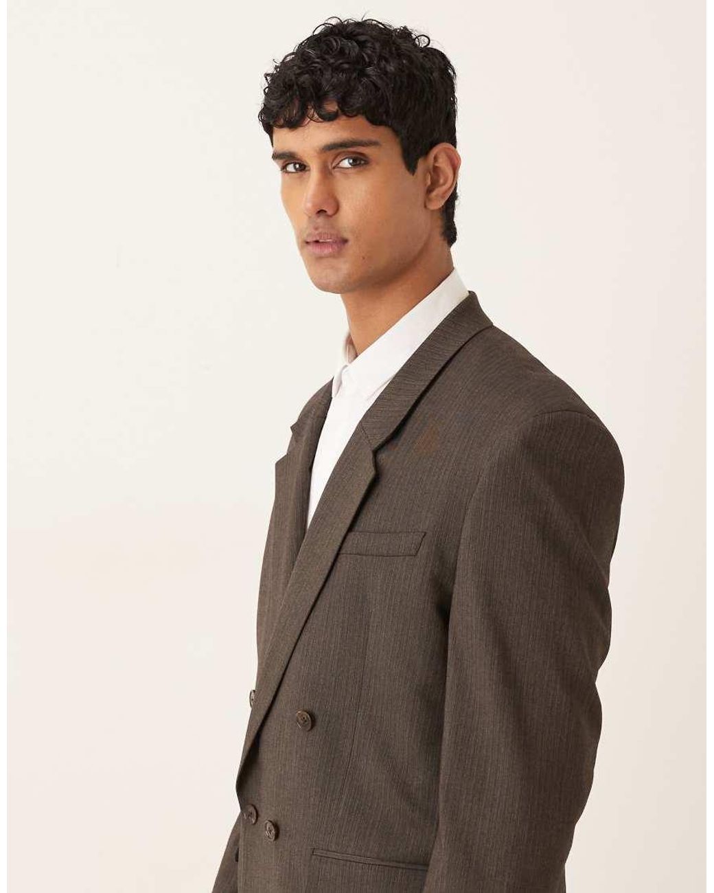 ASOS Gray Relaxed Square Shoulder Suit Jacket for men