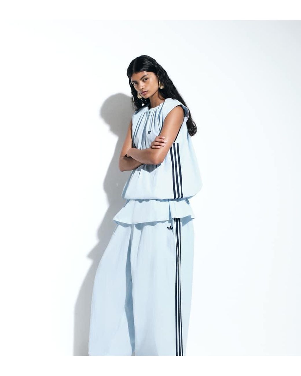 adidas Originals x ASOS Blue Balloon Pants With Skirt Overlay