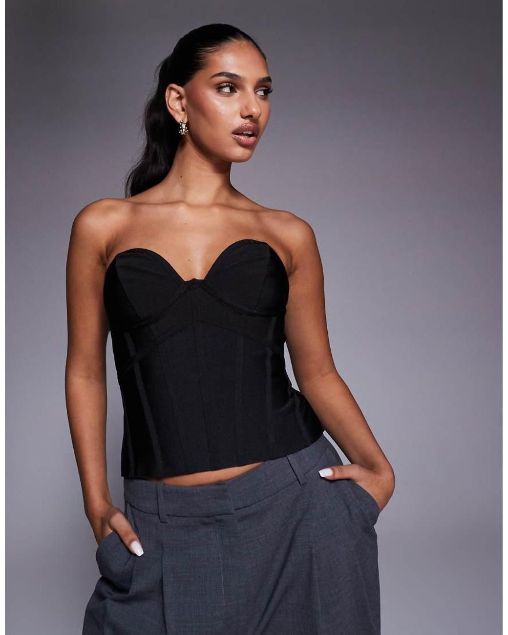 ASOS Blue Bandage Bust Cup Strapless Corset Top