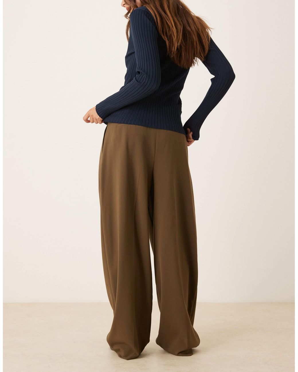 Mango Blue Pleat Front Tailored Trouser