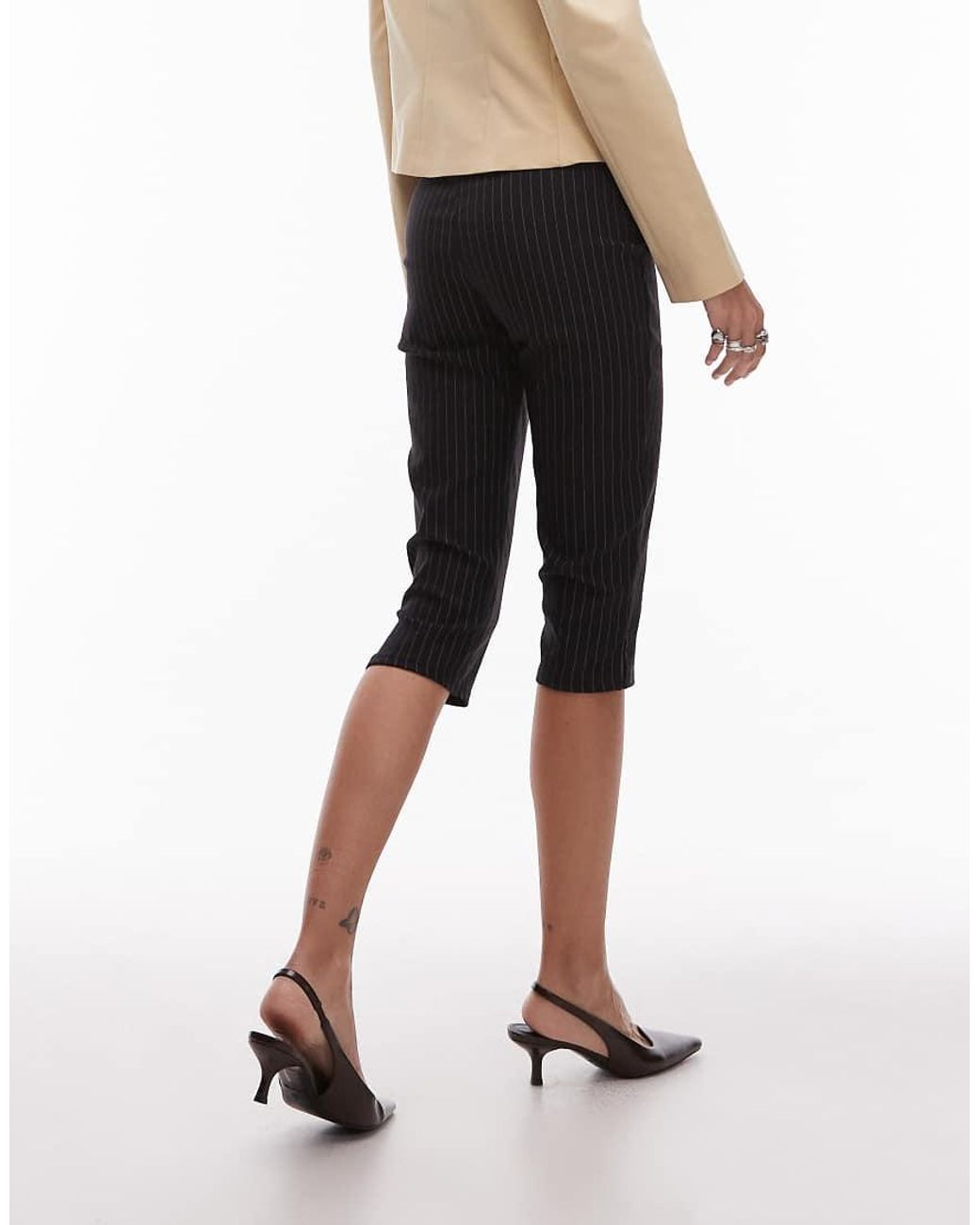 ASOS White Bengaline Capri Trouser With Split