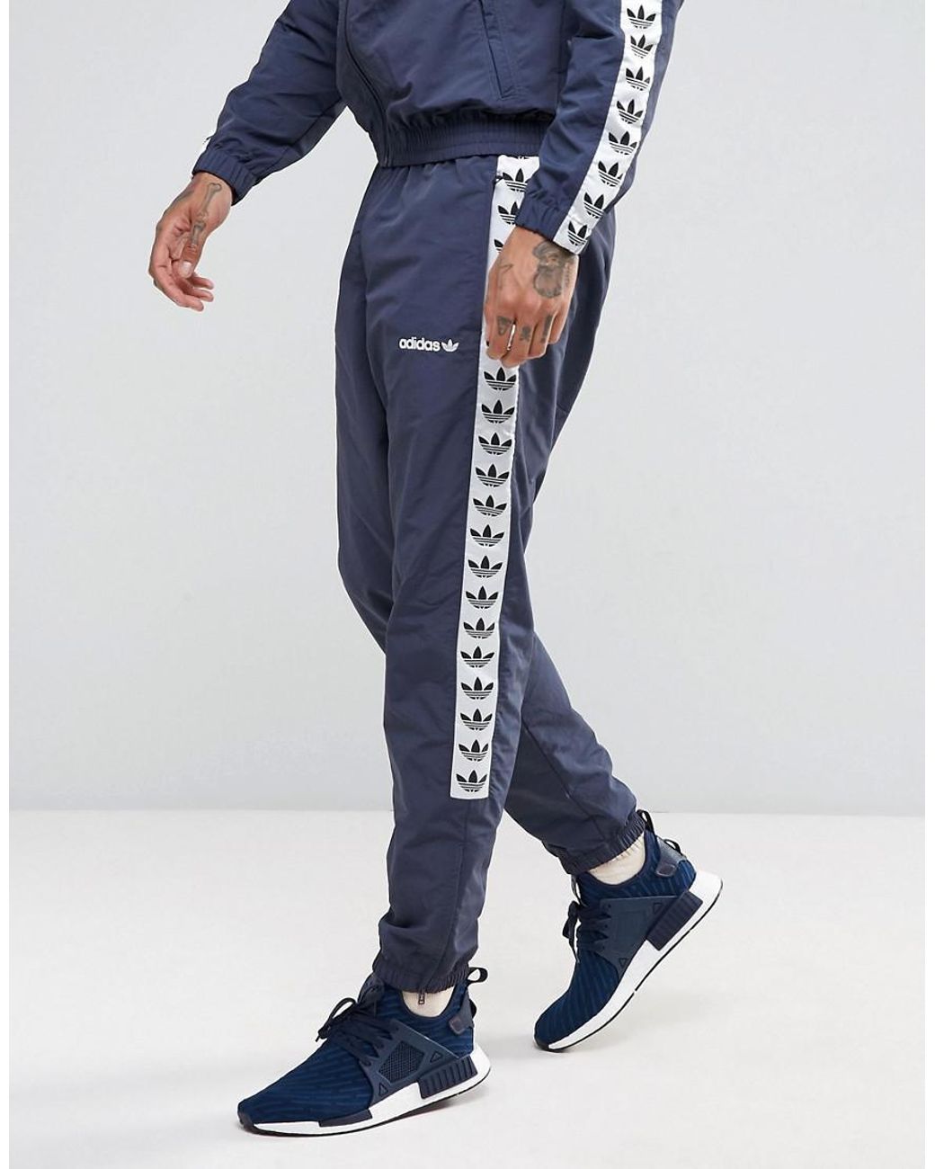 adidas Originals Synthetic Adicolor Tnt Tape Wind Track Sweatpants in Navy  (Blue) for Men | Lyst Australia