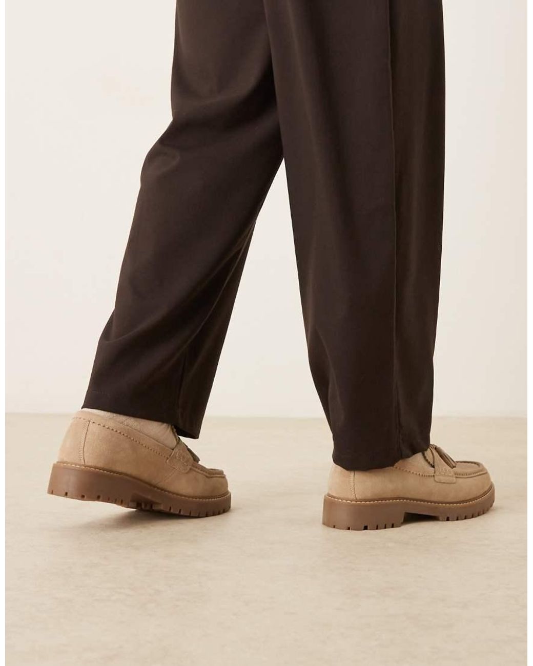 Walk London Brown Sean Tassel Loafer for men
