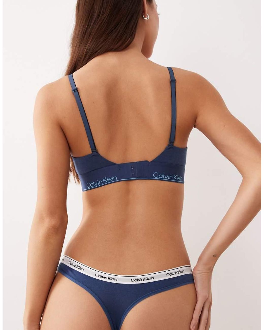 Calvin Klein Blue Icon Logo Thong