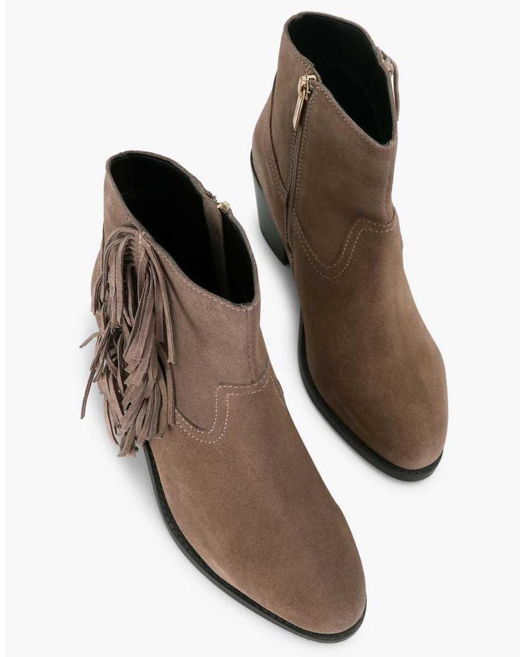 Carvela Kurt Geiger Brown Secilly Western Low Ankle Boots