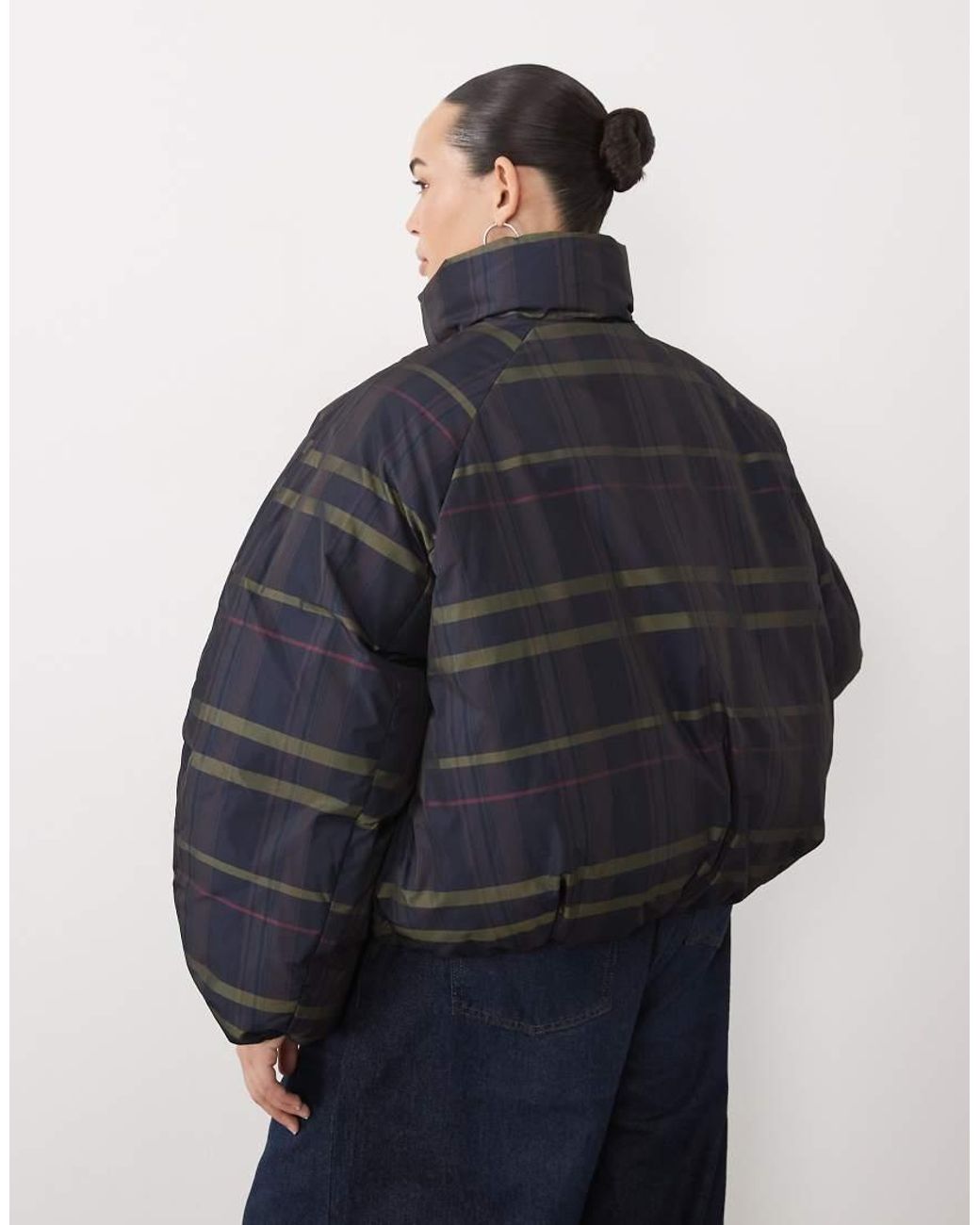 ASOS Blue Asos Design Curve Cape-detail Trench Coat With Check Liner
