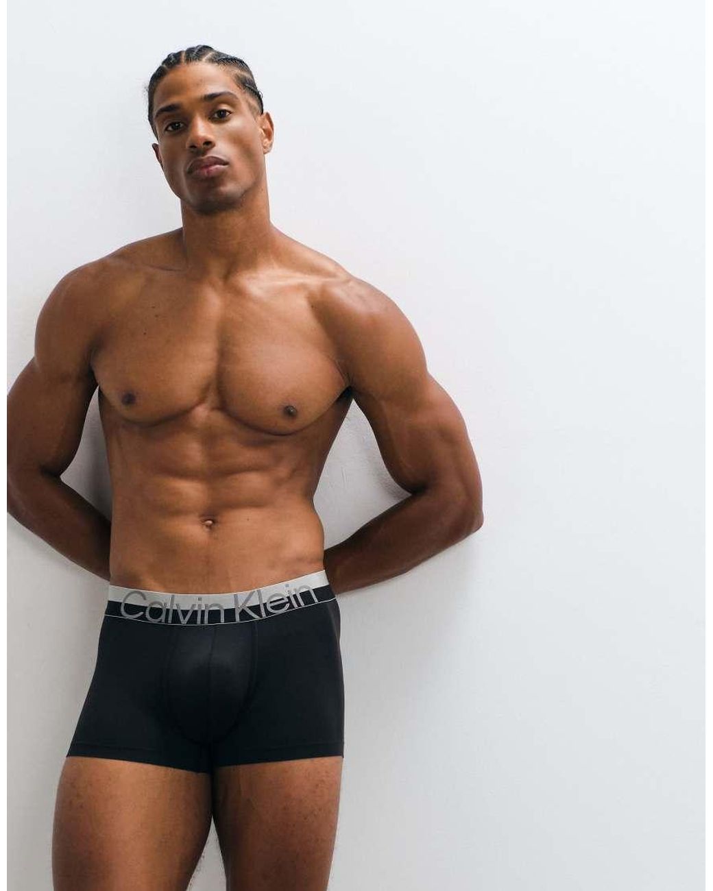 Calvin Klein Black Brushed Microfiber Low Rise Trunks for men