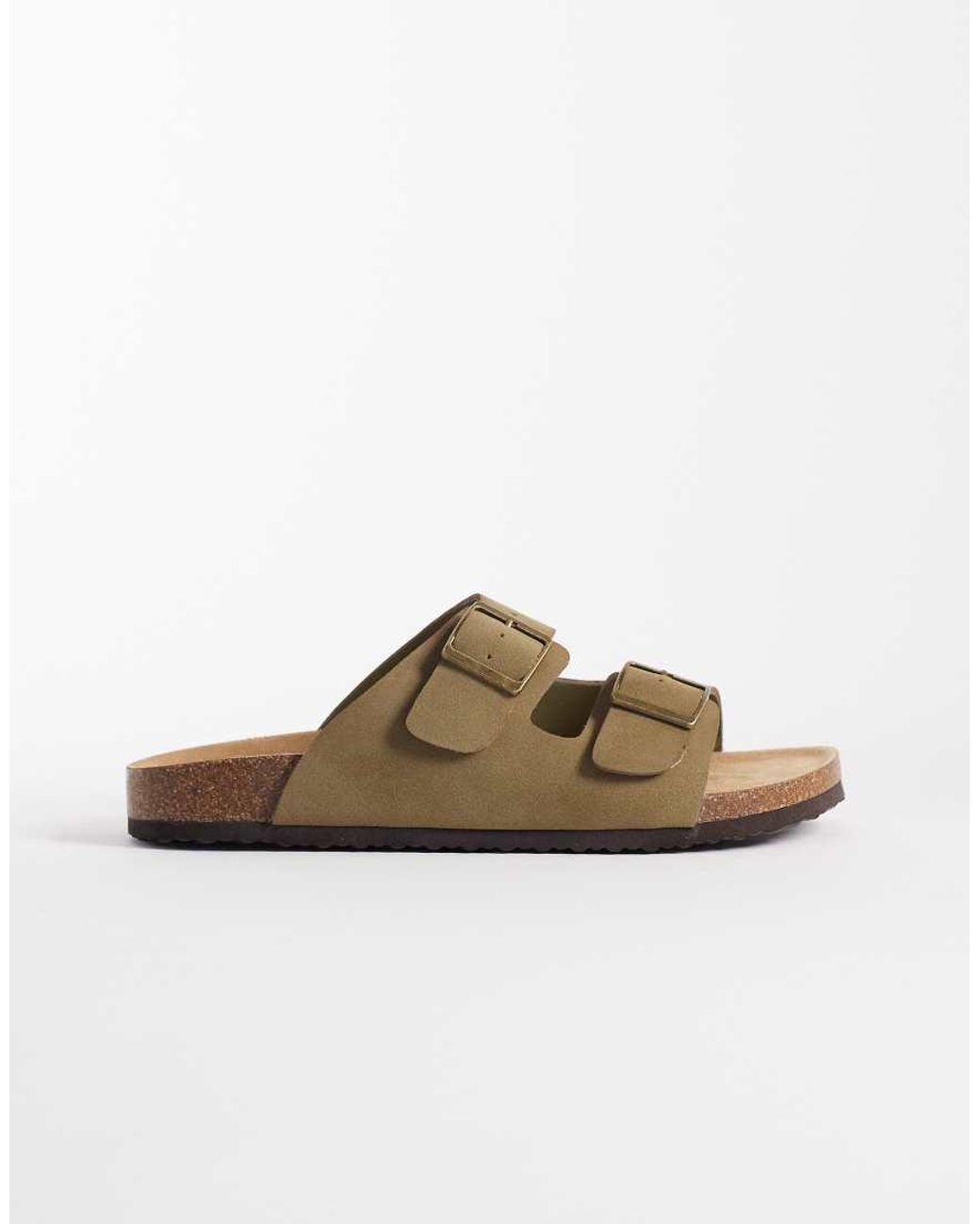 ASOS Natural Two Strap Sandals With Cork Sole for men