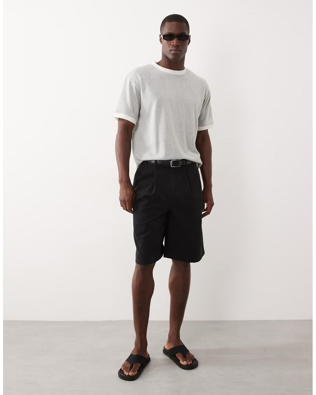 ASOS Gray Relaxed T-shirt With Contrast Ringer for men