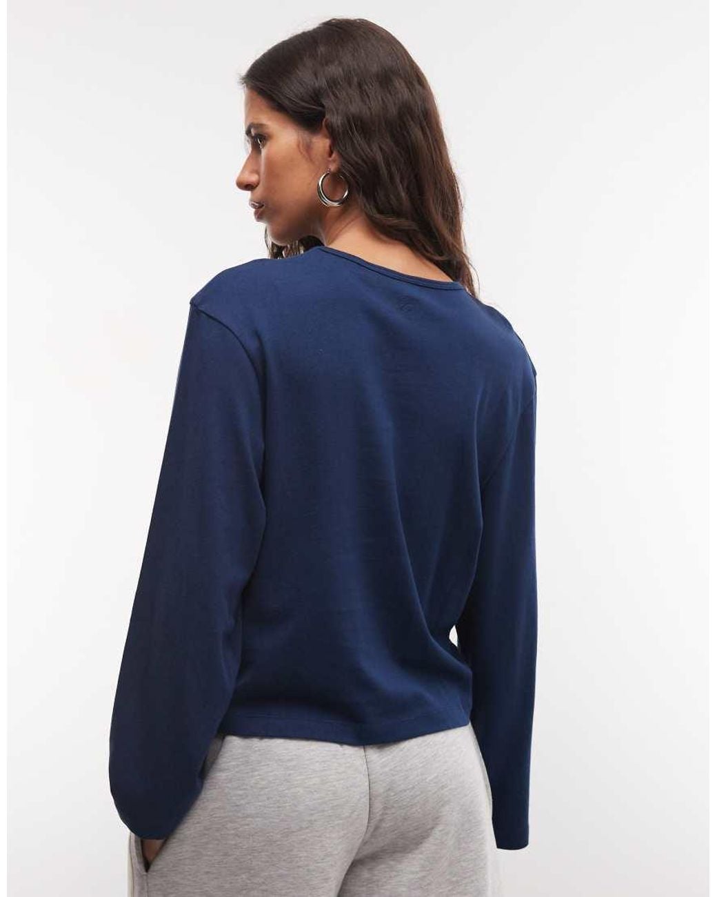 Collusion Blue Boxy Long Sleeve T-shirt