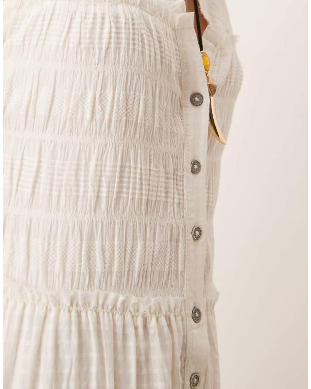 Free People Natural Desert Dazed Button Through Midi Dress