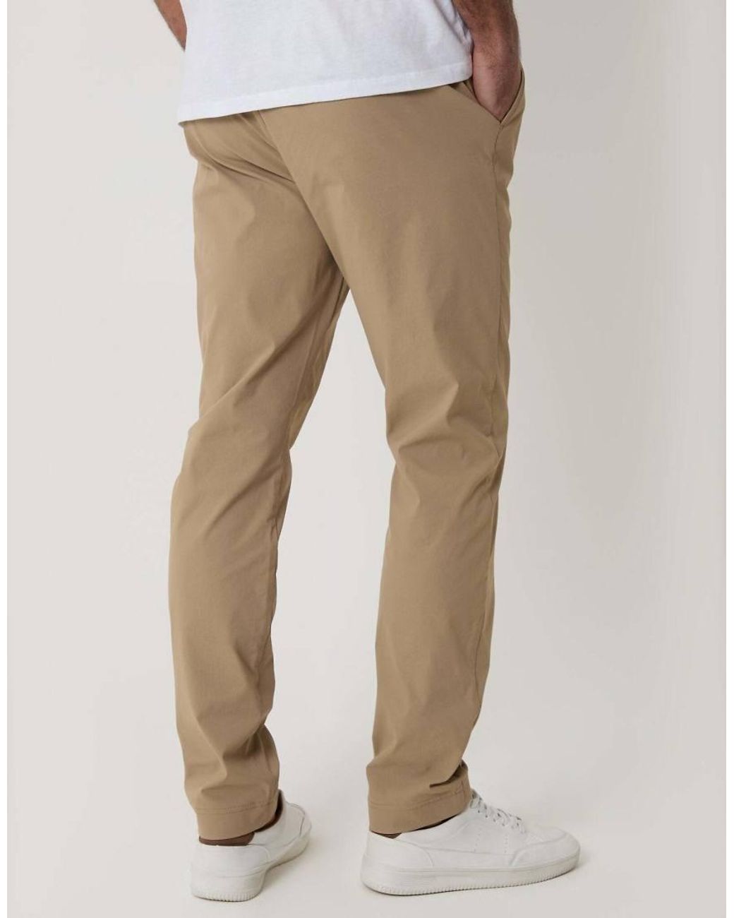 Threadbare White Slim Fit Stretch Trousers for men