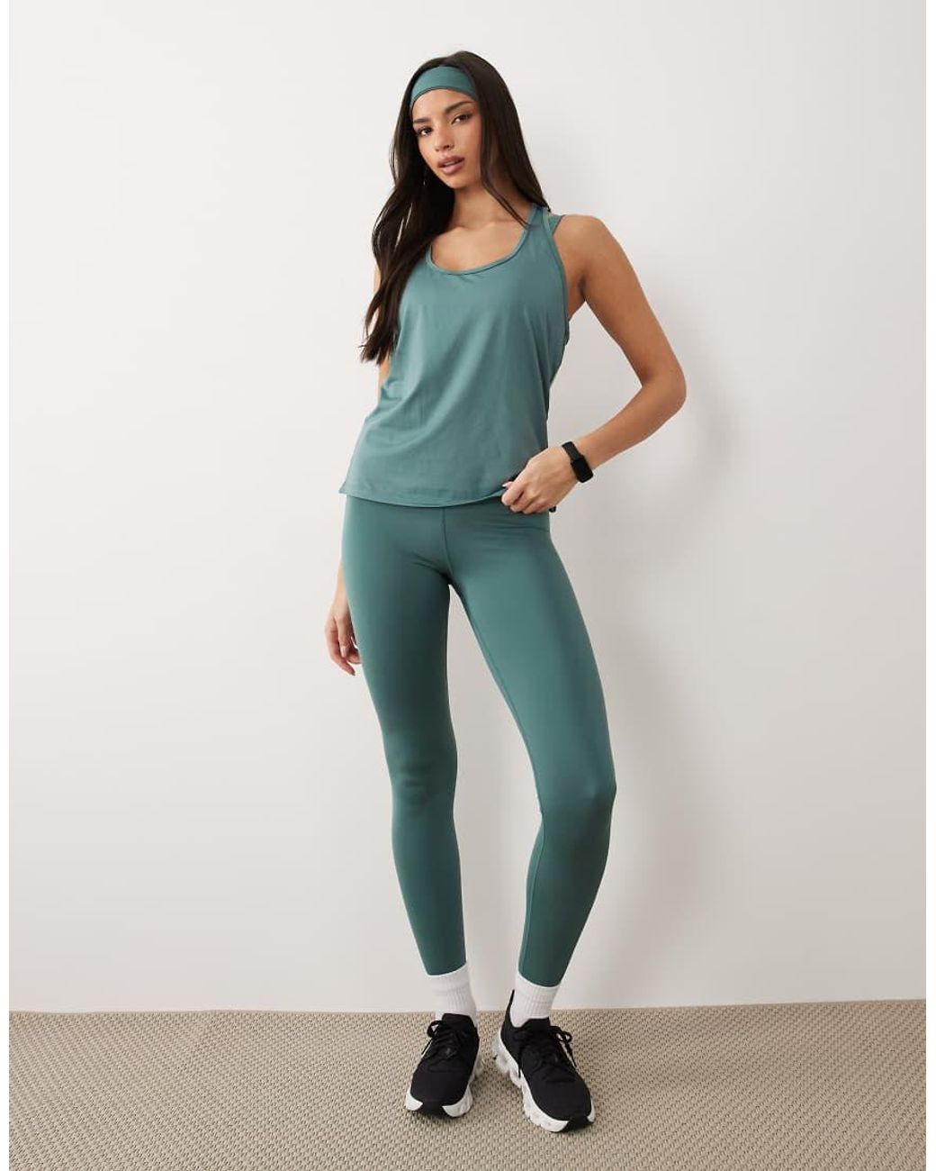 4505 Green Icon Active Quick Dry Throw On Performance Tank Top