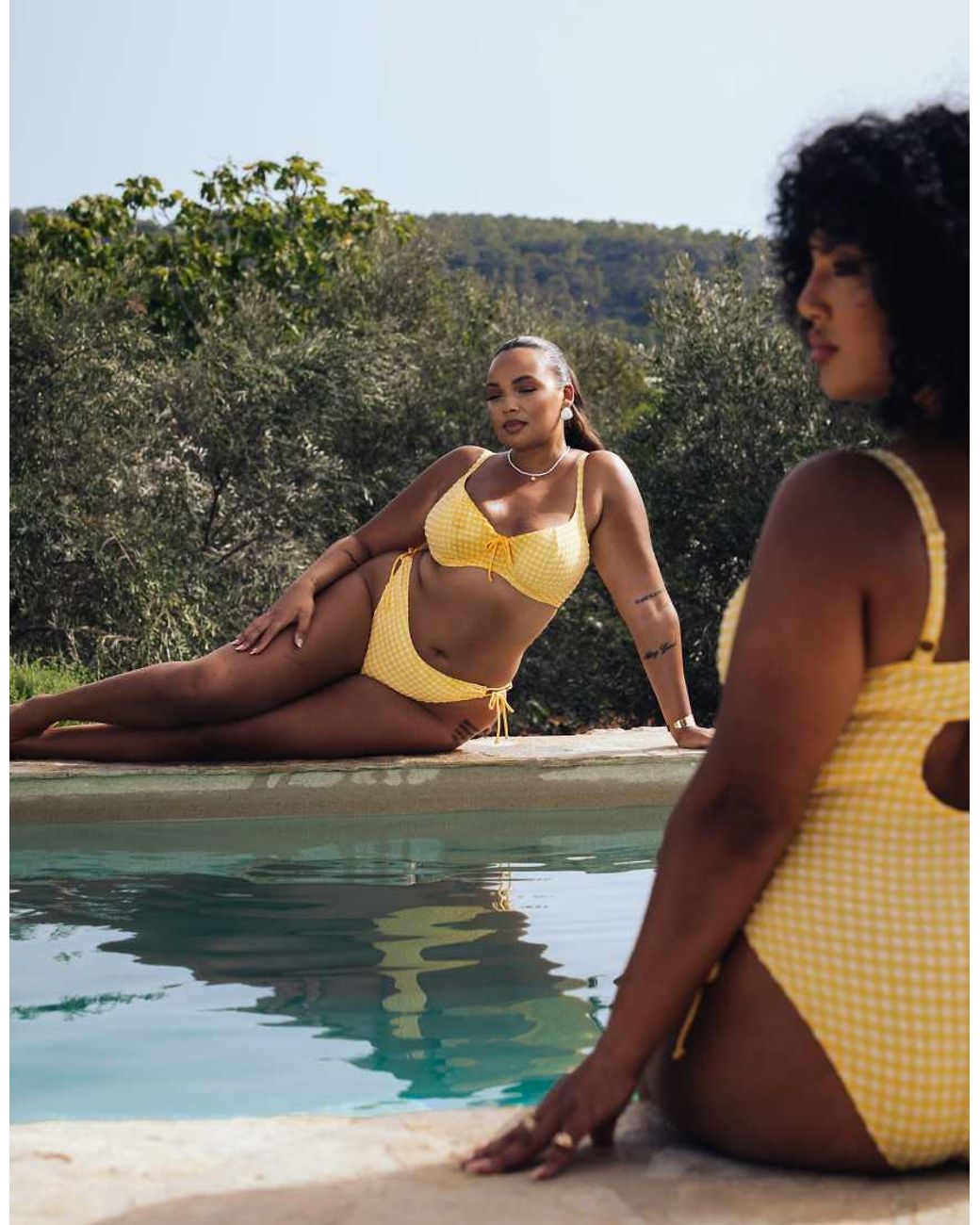 Curvy Kate Yellow Holiday Gingham Tie-Side Bikini Brief