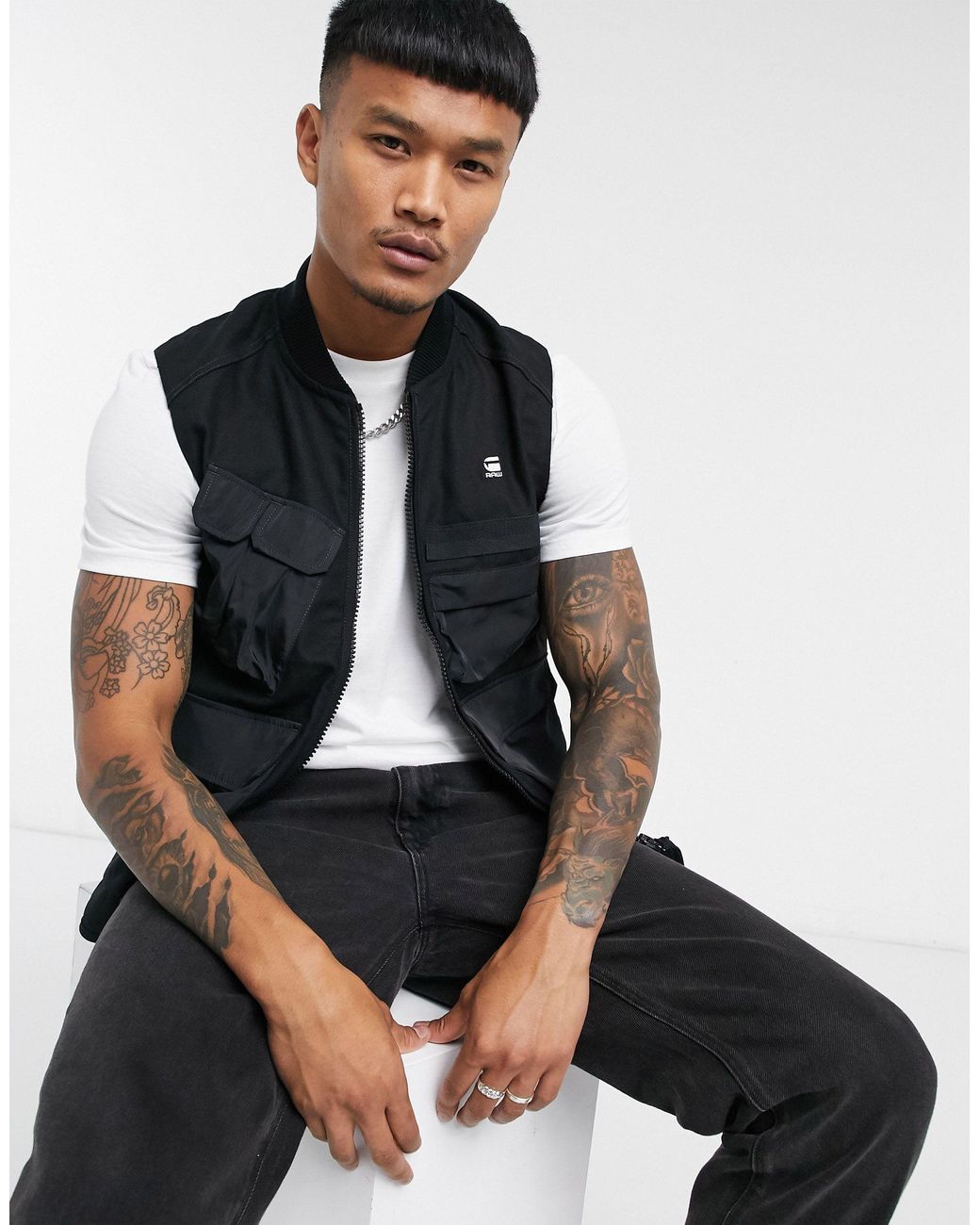 G-Star RAW Utility Vest in Black for Men | Lyst