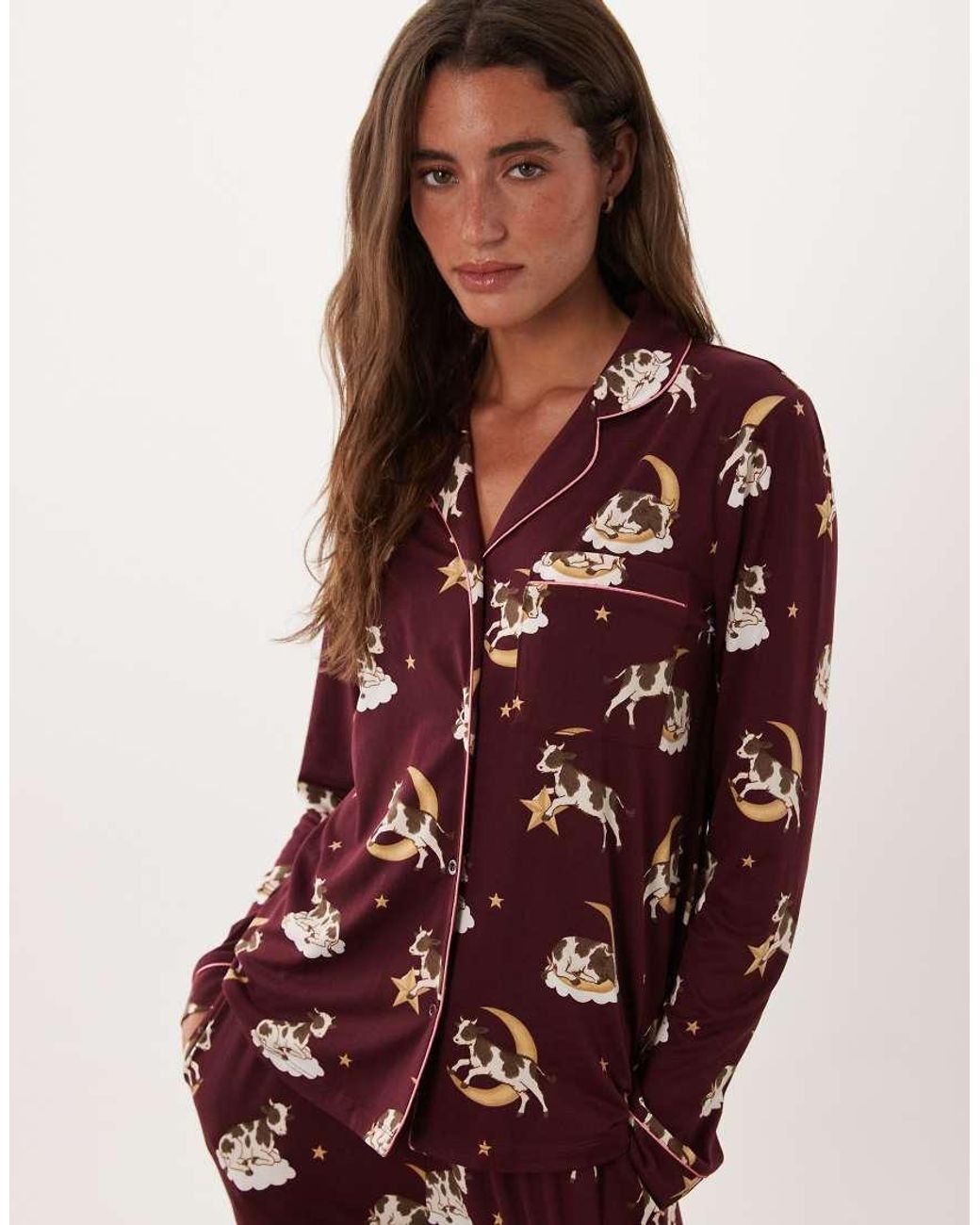 Chelsea Peers Red Super Soft Button-up Pyjama Set