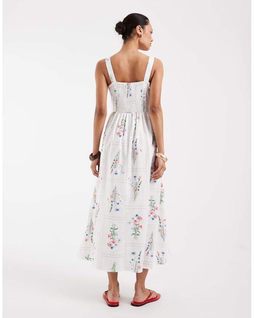 Vero Moda White Sleeveless Milkmaid Midi Dress