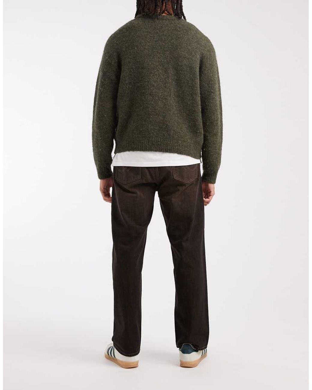 Jack & Jones Black Alex baggy Jeans With Brown Tint for men