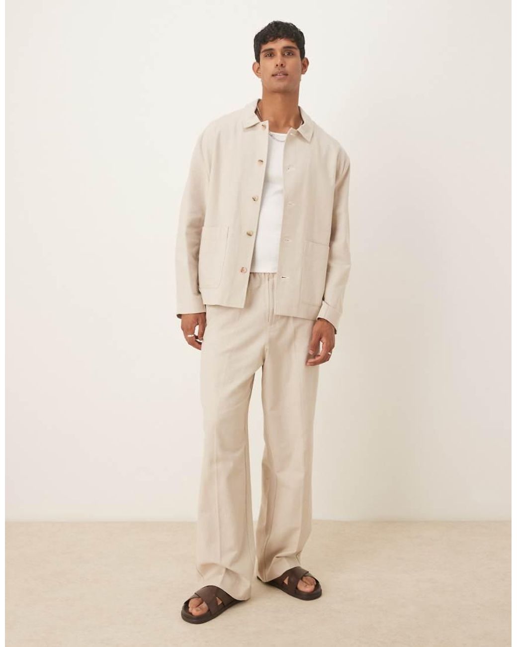 ASOS Natural Smart Shirt Jacket for men