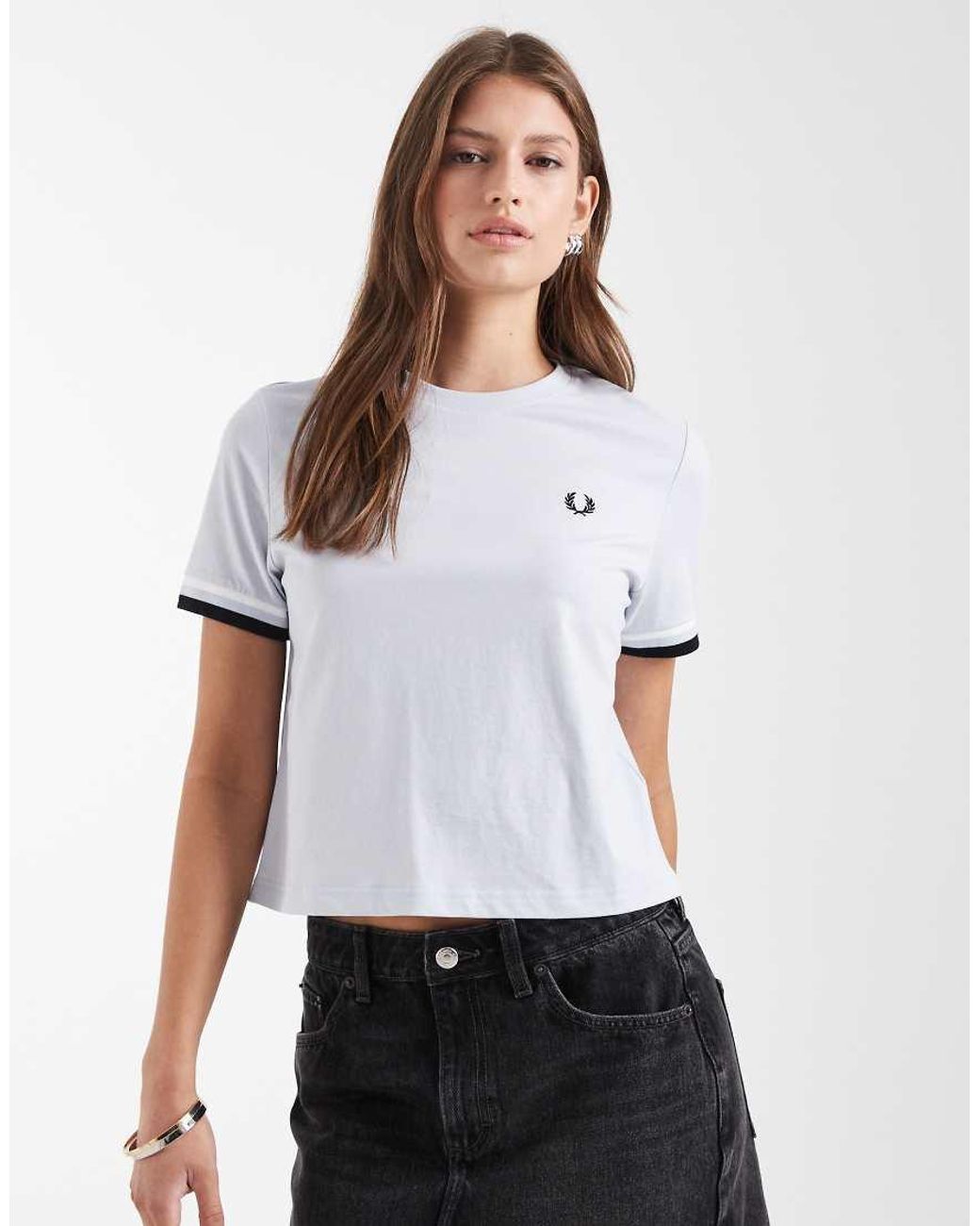 Fred Perry White Bold Tipped Short Sleeve T-Shirt
