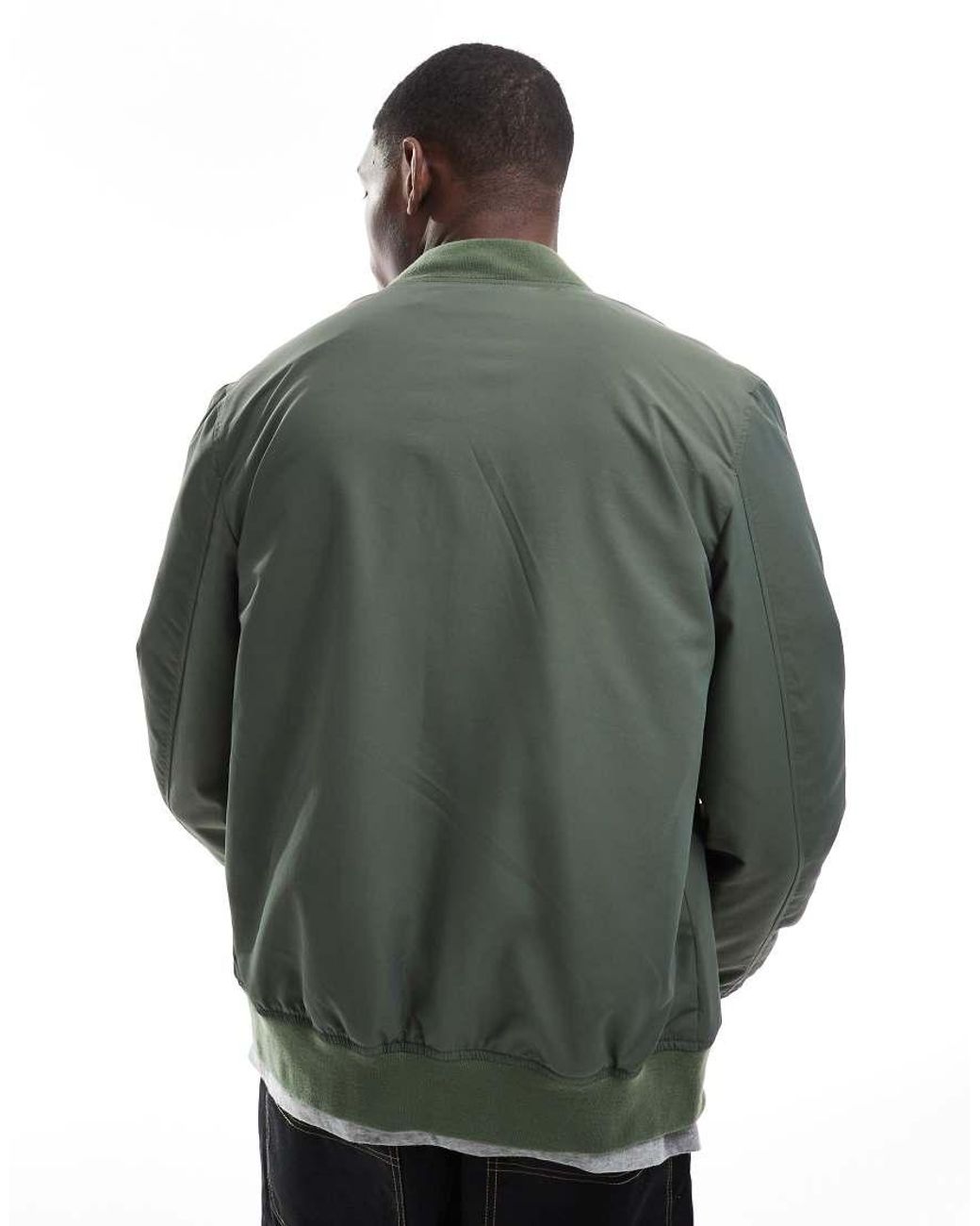 Chaqueta Bomber Ligera De -Verde ASOS de hombre de color Gray