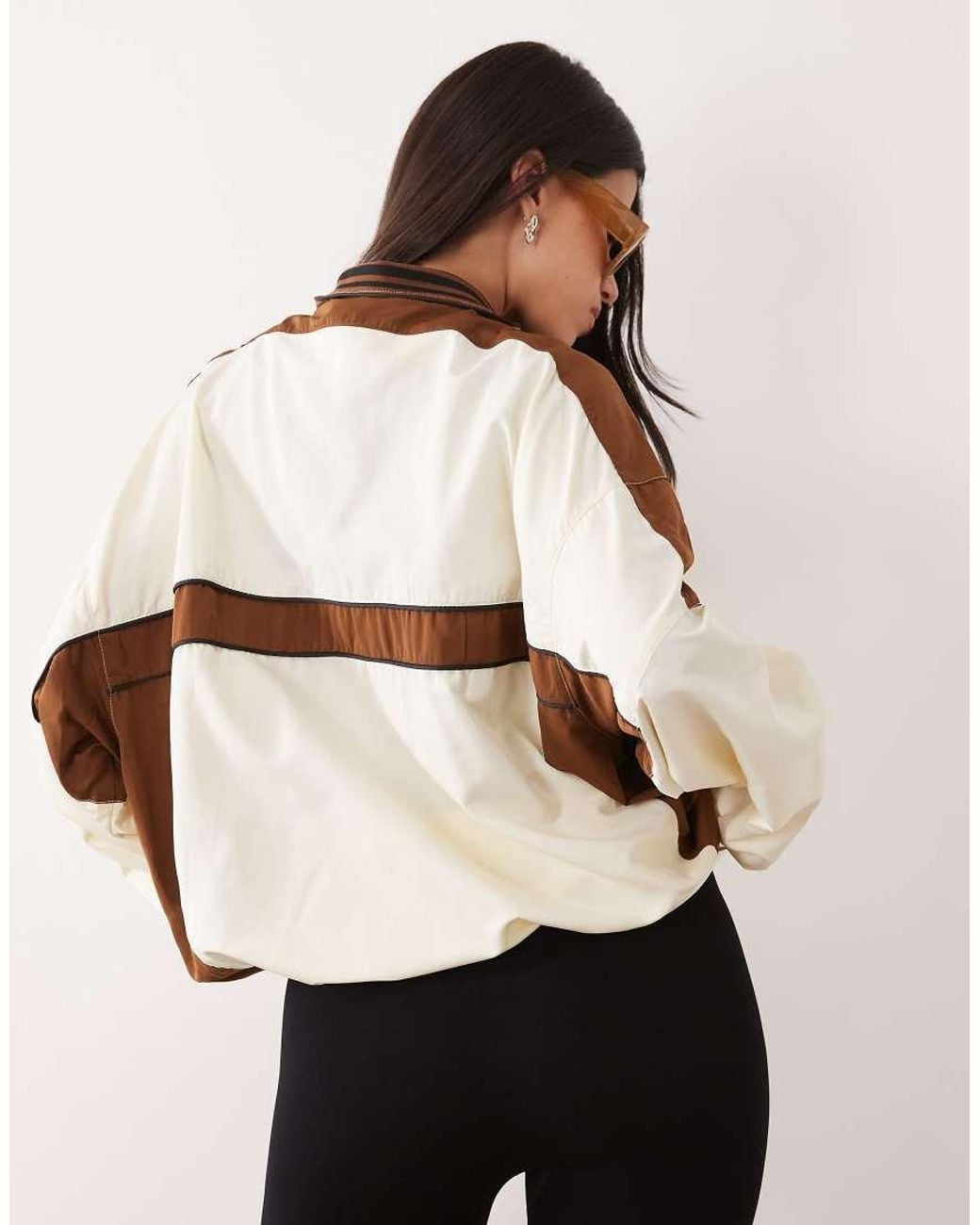 Lioness Brown Rhode Funnel Neck Windbreaker Jacket