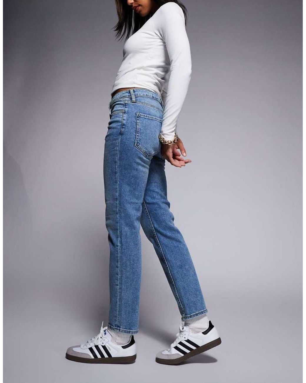 River Island Blue High Waisted Slim Jeans