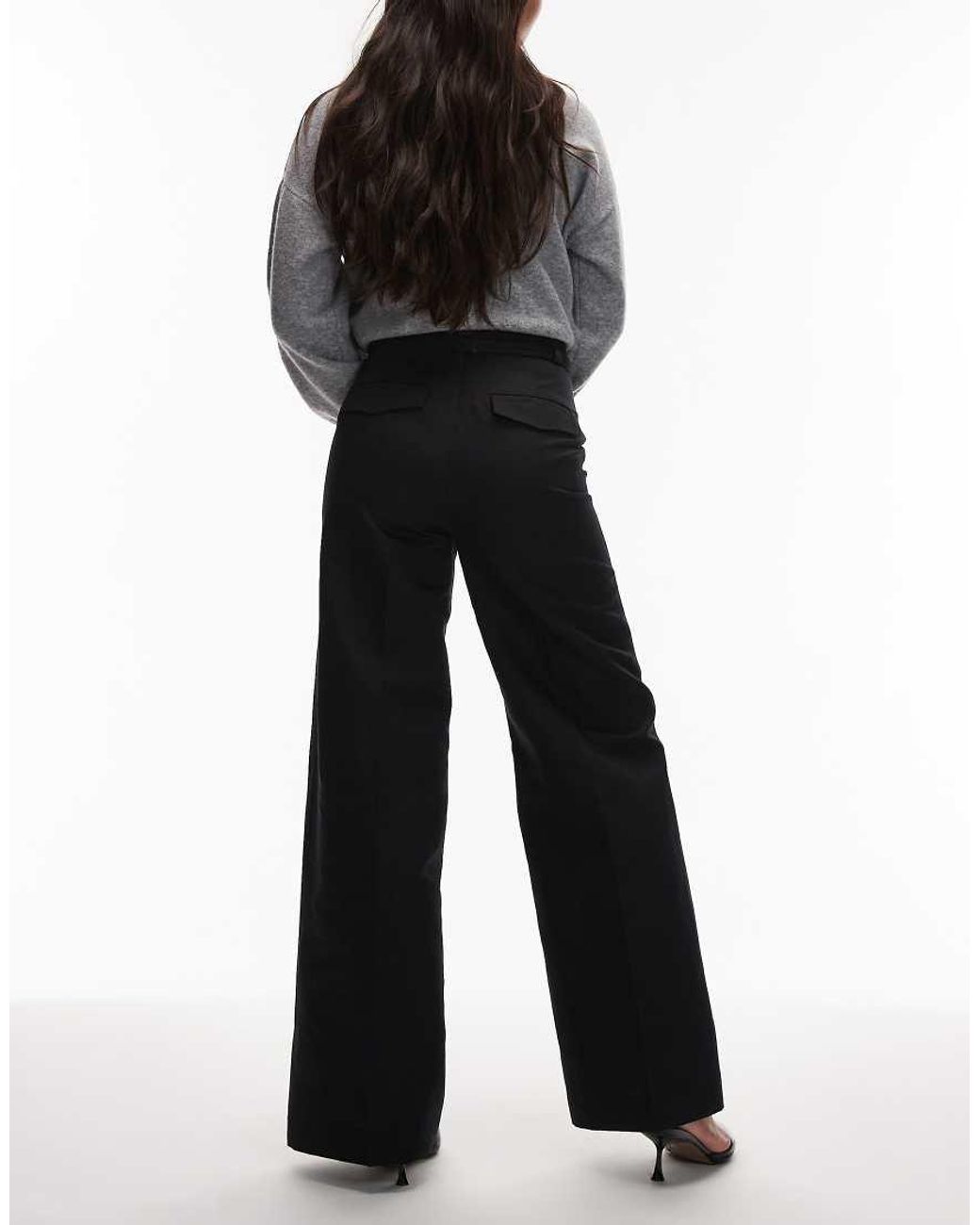& Other Stories Gray Tie Belt Flared Tailored Trousers