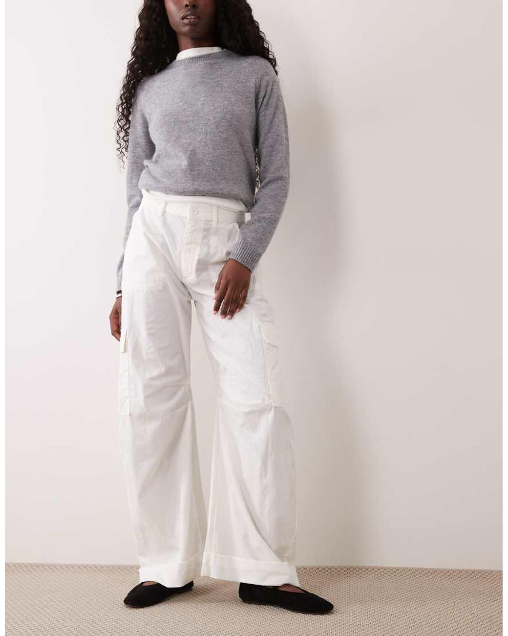 ASOS Natural Casual Turn-up Cuff Cargo
