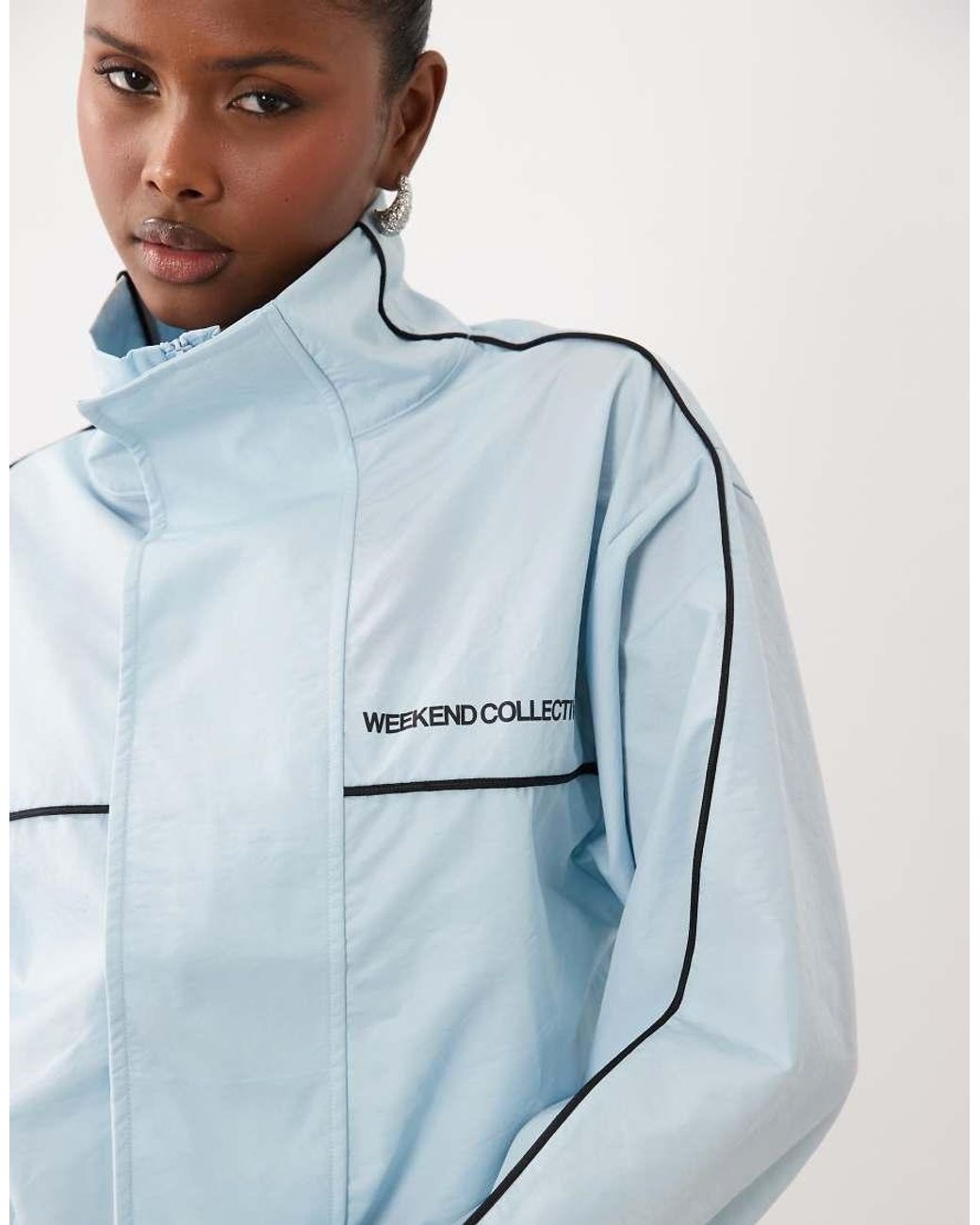 ASOS Blue Weekend Collective Co-ord Nylon Track Jacket